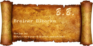 Breiner Bíborka névjegykártya